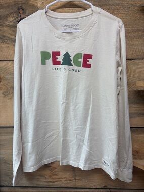 Life Is Good Long Sleeve Crusher Tee - PEACE
